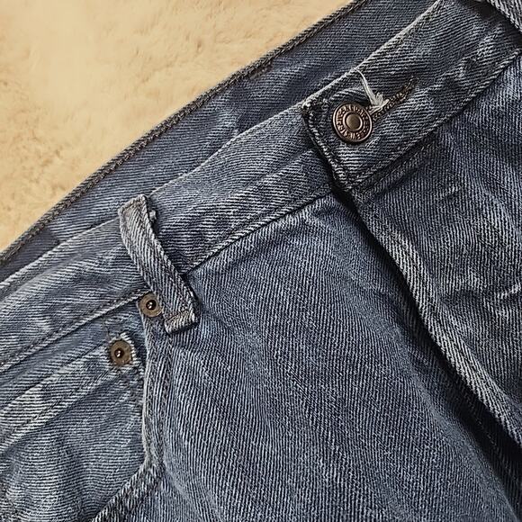 Levis Mens 501 Button Fly Jeans Sz 32x30 Dark Wash 100% Cotton - Picture 7 of 16